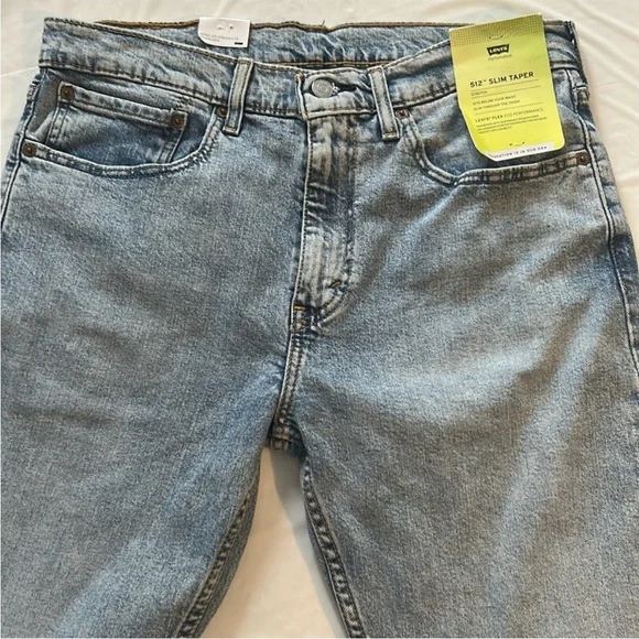 Levi's 34 x 36 Jeans 512 Slim Taper Fit Stretch Jeans zip fly NWT